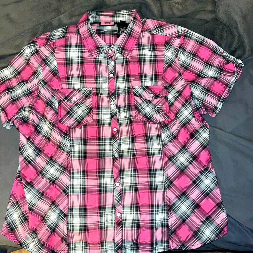 Ladies Harley-Davidson Snap front plaid shirt